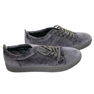 STEVE MADDEN Men's Yali Velvet Low-Top Sneaker Gray 11